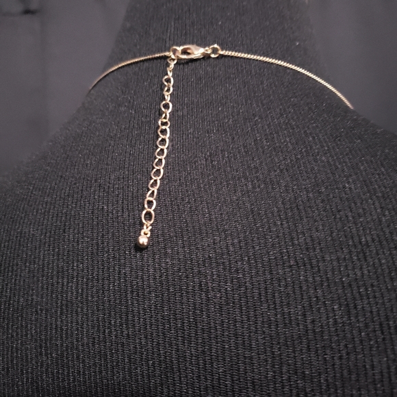 Pink Fringe Pendant Gold Necklace - Picture 6 of 7